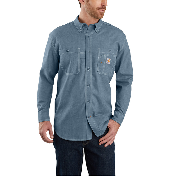 FR FORCE ORIGINAL FIT LONG SLEEVE SHIRT - 437-Steel Blue | Carhartt 104138