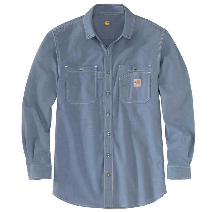 FR FORCE ORIGINAL FIT LONG SLEEVE SHIRT - 437-Steel Blue | Carhartt 104138