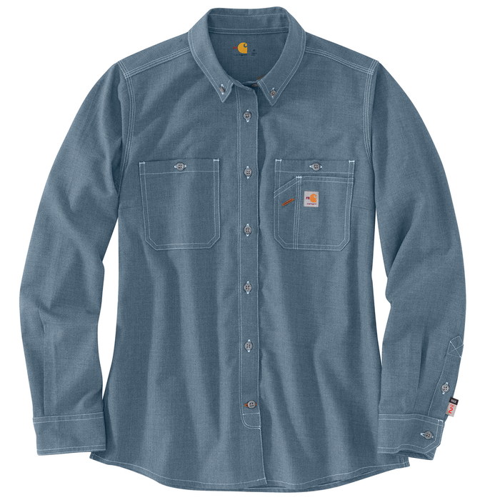 FR FORCE RELAXED FIT LONG SLEEVE SHIRT - 437-Steel Blue | Carhartt 104147