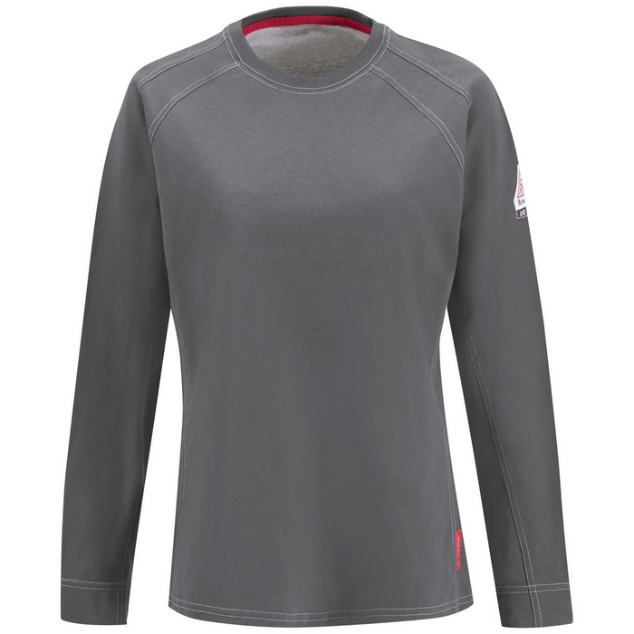 FR IQ SERIES COMFORT KNIT LONG SLEEVE T-SHIRT - CH-Charcoal | Bulwark QT31