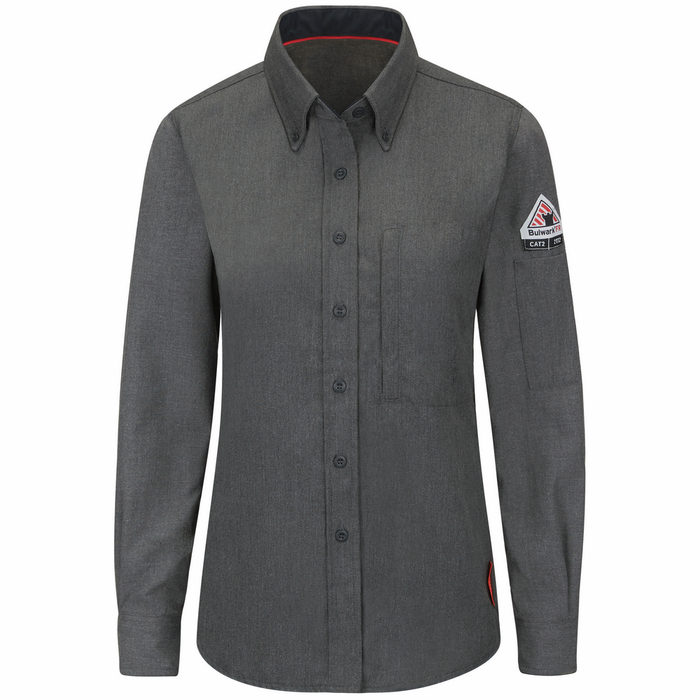 FR IQ SERIES COMFORT WOVEN LONG SLEEVE SHIRT - DG-Dark Grey | Bulwark QS51