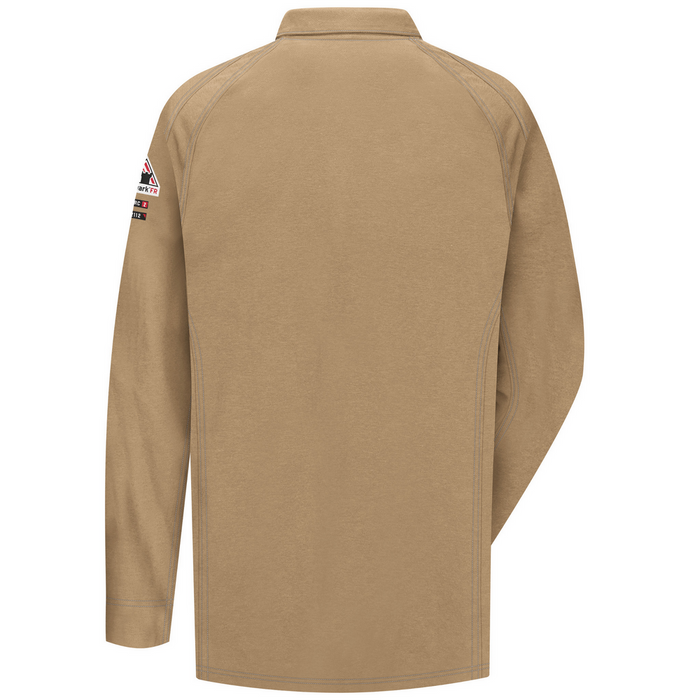 FR IQ SERIES LONG SLEEVE POLO - KH-Khaki | Bulwark QT12