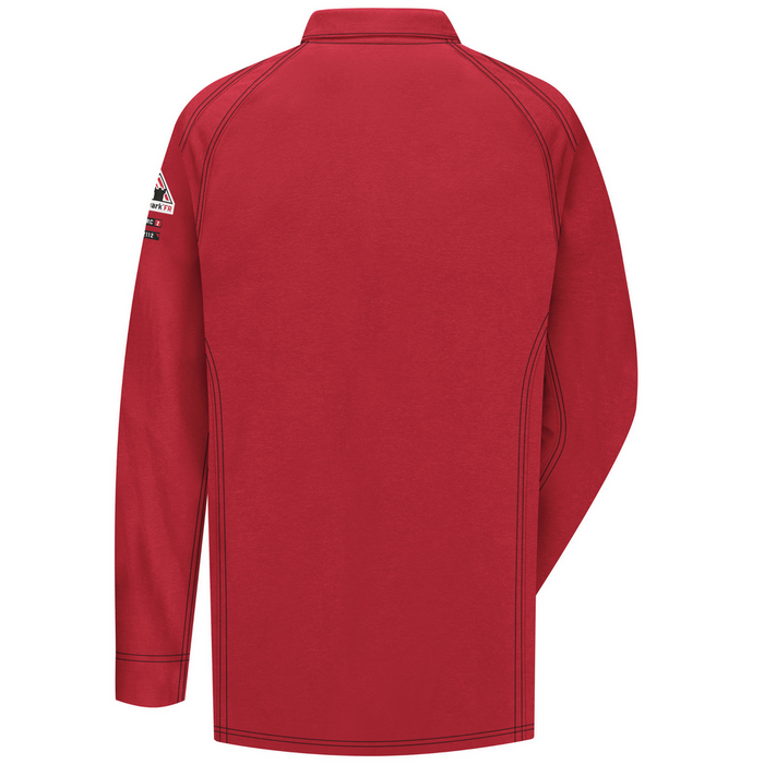 FR IQ SERIES LONG SLEEVE POLO - RD-Red | Bulwark QT12