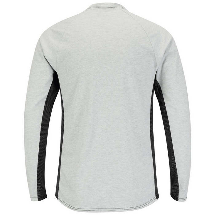FR LONG SLEEVE BASELAYER WITH MESH GUSSET AND POCKET - GY-Grey | Bulwark MPS8