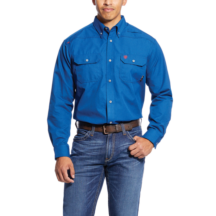FR LONG SLEEVE FEATHERLIGHT WORK SHIRT - 400-Blue | Ariat 10025428