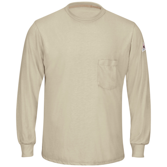 FR LONG SLEEVE LIGHTWEIGHT T-SHIRT - KH-Khaki | Bulwark SMT8