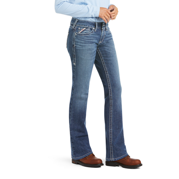 FR MID RISE ENTWINED BOOT CUT JEAN - 400-Blue | Ariat 10019544
