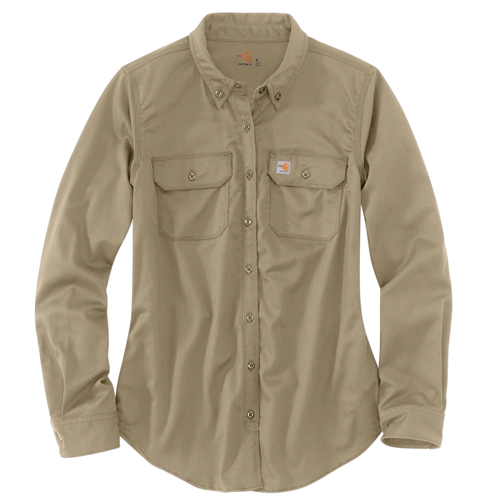 FR RUGGED FLEX TWILL SHIRT - 250-Khaki | Carhartt 102459