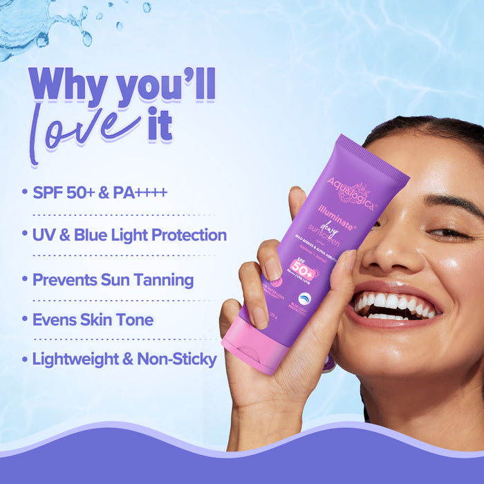 Illuminate dewy sunscreen prevent sun Tanning