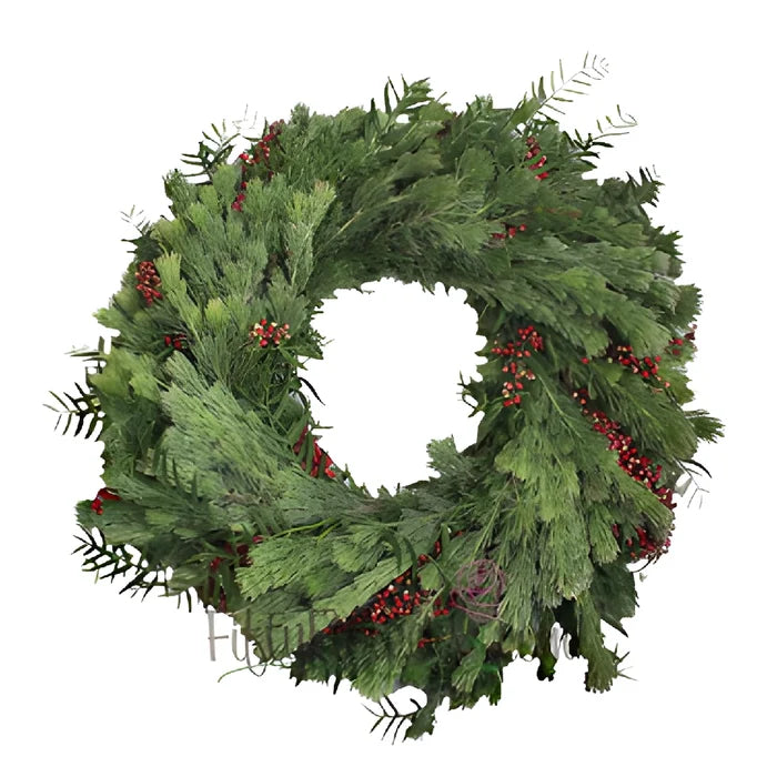 Fresh Woolly Bush and Pepperberry Wreaths