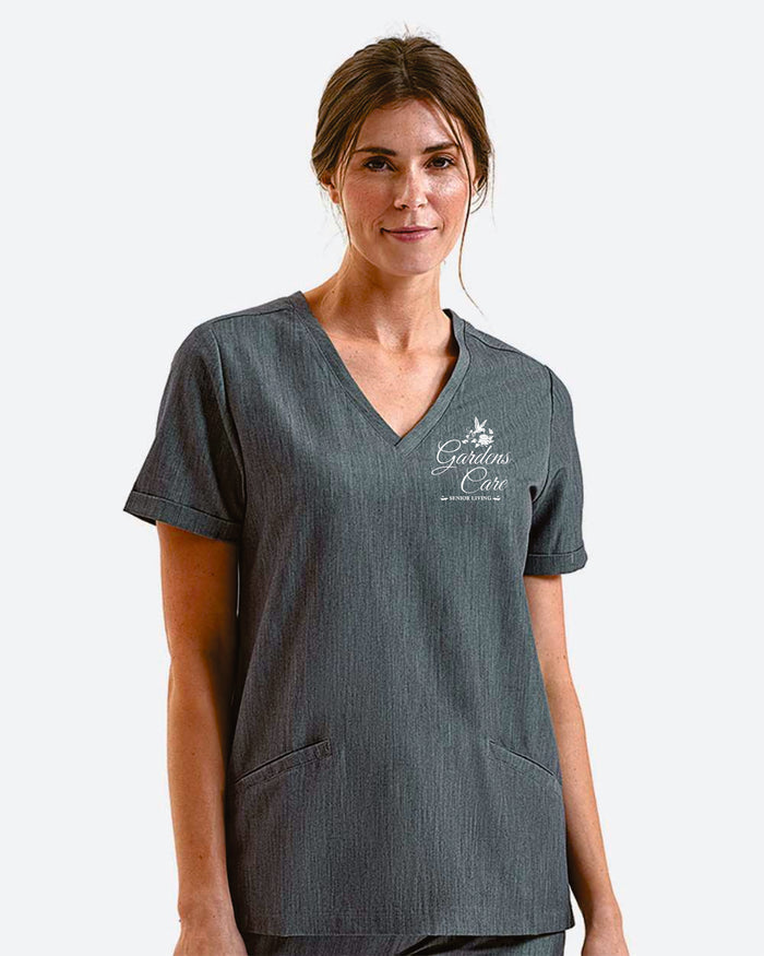 Gardens Care V-Neck Onna Scrubs Top- Ladies and Unisex