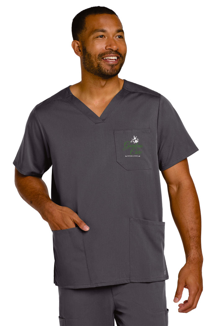 Gardens Care V-Neck Wink Scrubs Top- Ladies and Unisex