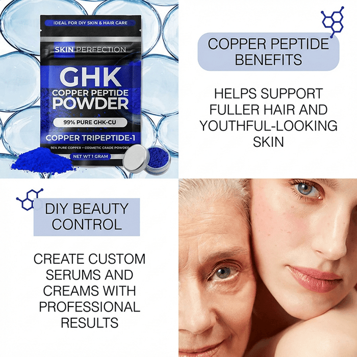 ghk copper peptide powder helps support fuller-looking hair and youthful-looking skin