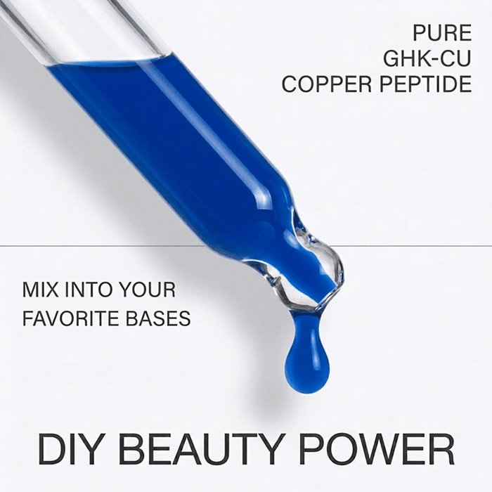 ghk copper peptide powder easily mixes into any lotion, serum, or moisturizer for a diy custom blend