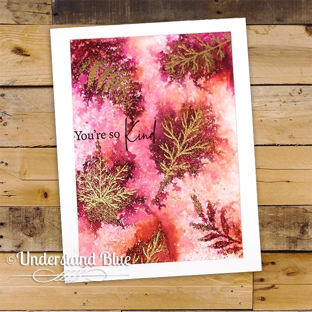 Gina K. Designs - Stamps - Layered Leaves. Layered Leaves is a stamp set by Hannah Drapinski. This set is made of premium clear photopolymer and measures 6" X 8". Made in the USA. Available at Embellish Away located in Bowmanville Ontario Canada. Card design by Understand Blue