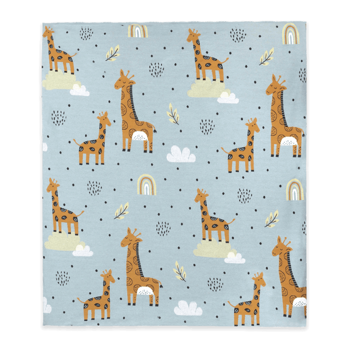 Giraffe Safari - Cozy Sherpa Jacquard Sweater Knit Baby Blanket (Organic Cotton)
