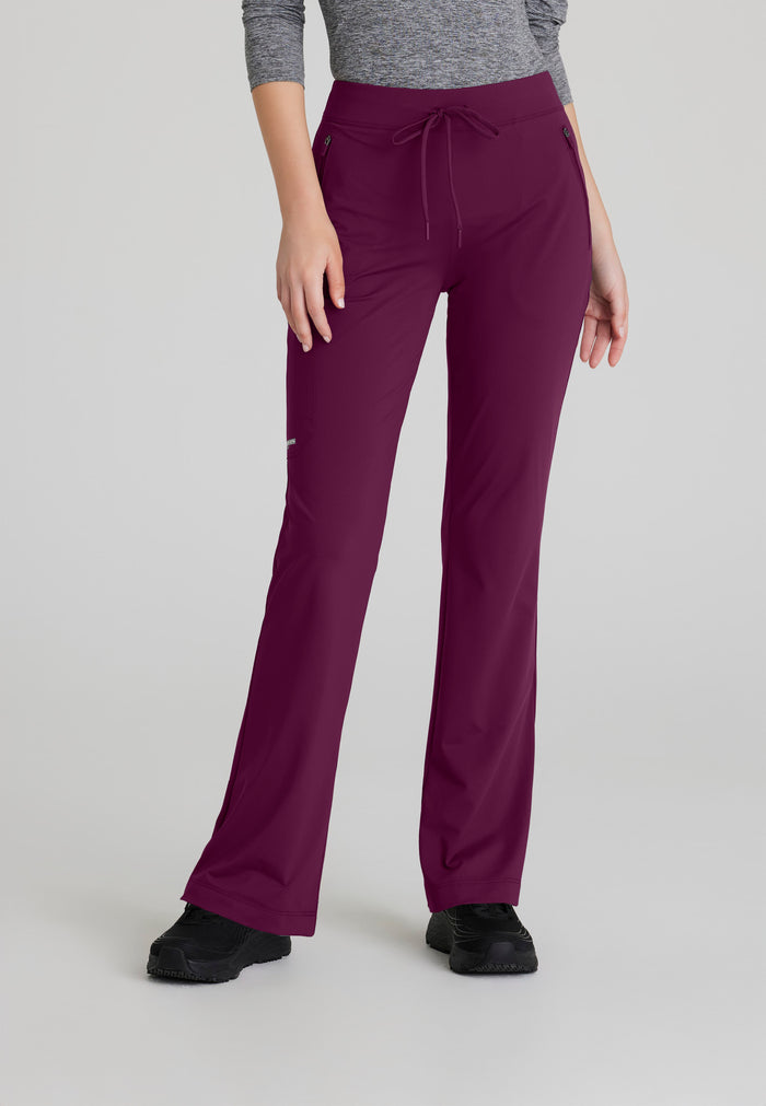 Glide Knit Flare Pant - Wine - Grey's Anatomy Scrubs