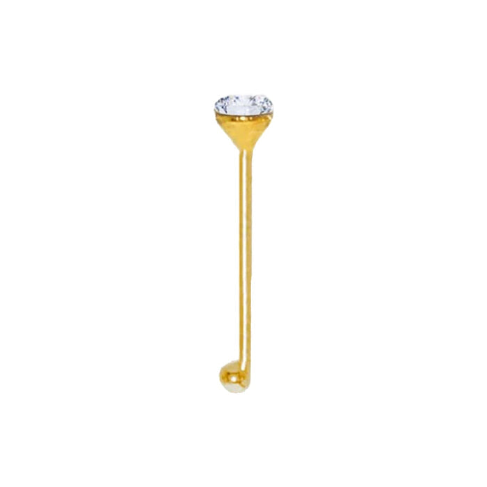 GNS Nose Bone 1 Stone Gold 30pcs - ikatehouse