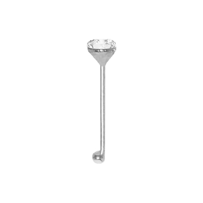 GNS Nose Bone 1 Stone Silver 30pcs - ikatehouse