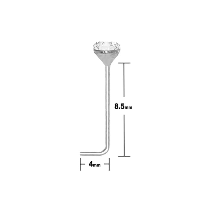 GNS Nose L 1 Stone Silver 30pcs - ikatehouse