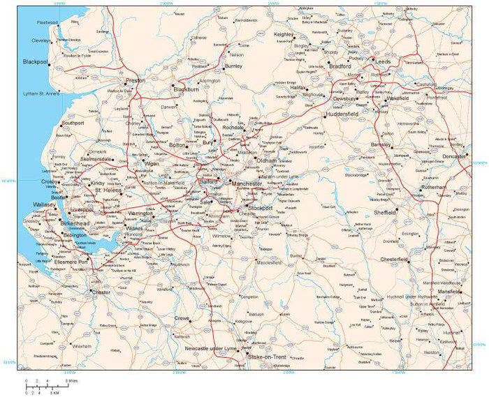 Greater Manchester UK Map