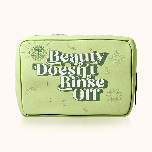 Green Canvas Pouch | Beauty Doesn't Rinse Off