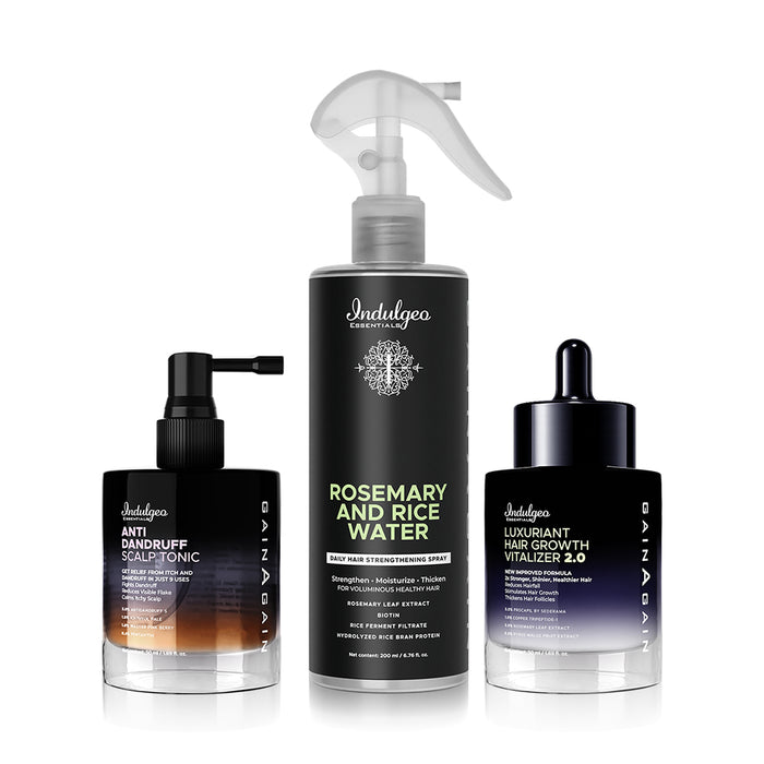 Haircare Combo: Anti-Dandruff Scalp Tonic + Hair Vitalizer 2.0 + Rosemary & Rice Water Mist
