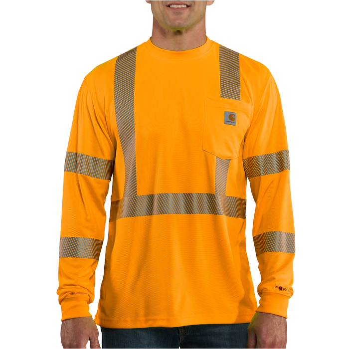 HI-VIS FORCE LONG SLEEVE CLASS 3 TEE - 824-Brite Orange | Carhartt 100496