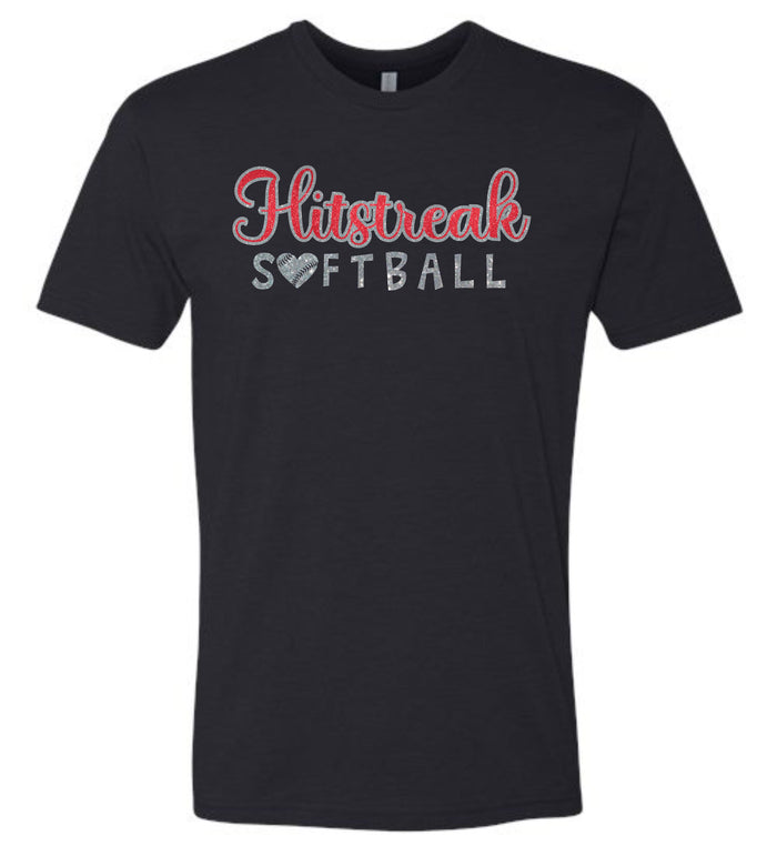 Hitstreak Unisex SOFTBALL Tee- matte and glitter