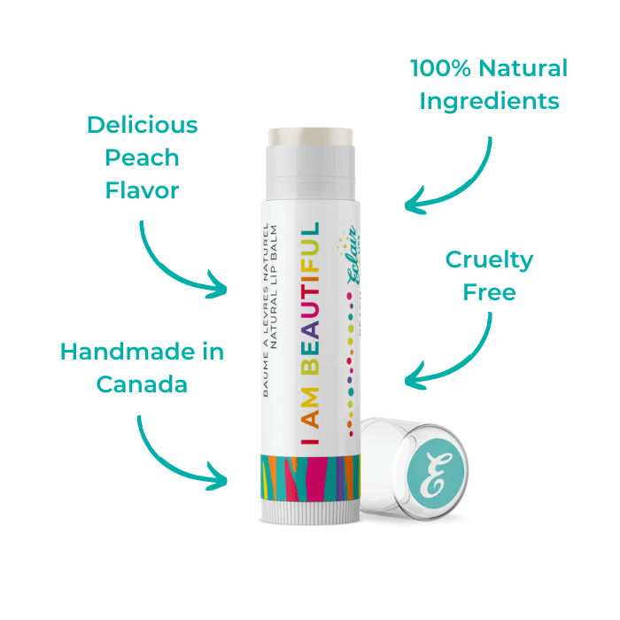 I Am Beautiful Natural Lip Balm with Peach Flavor
