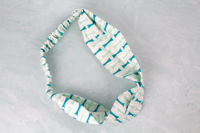 In Harmony Headband-The Blue Peony-Category_Headband,Color_Aqua,Color_Teal,Color_White,Department_Personal Accessory,Style_Straight