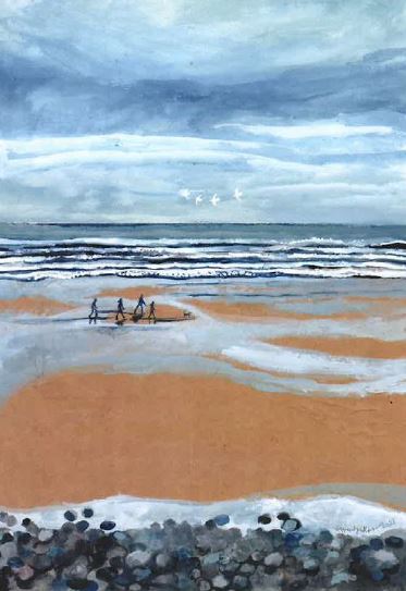 Individual Card 'Beach Walk, Ynyslas' by Lizzie Spikes