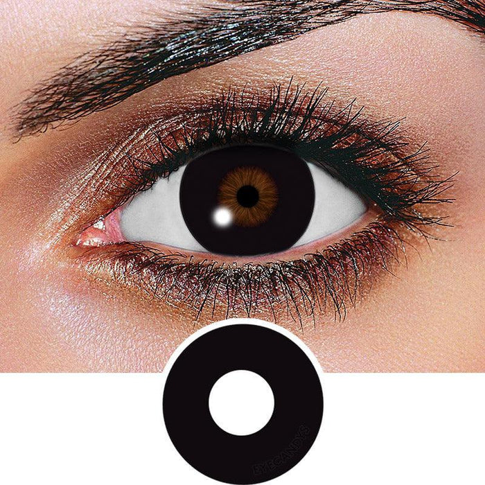 Innovision FX Solid Black Color Contact Lens for Dark Eyes - Eyecandys