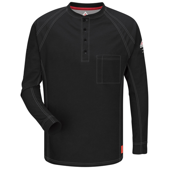 IQ SERIES COMFORT KNIT FR HENLEY - BK-Black | Bulwark QT20