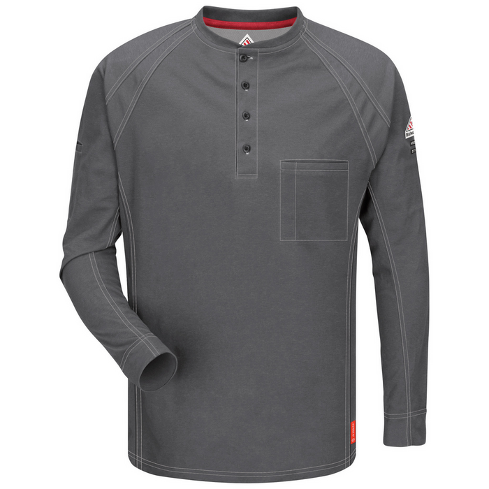 IQ SERIES COMFORT KNIT FR HENLEY - CH-Charcoal | Bulwark QT20