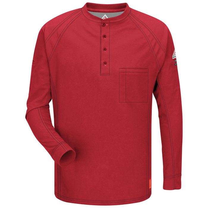 IQ SERIES COMFORT KNIT FR HENLEY - RD-Red | Bulwark QT20