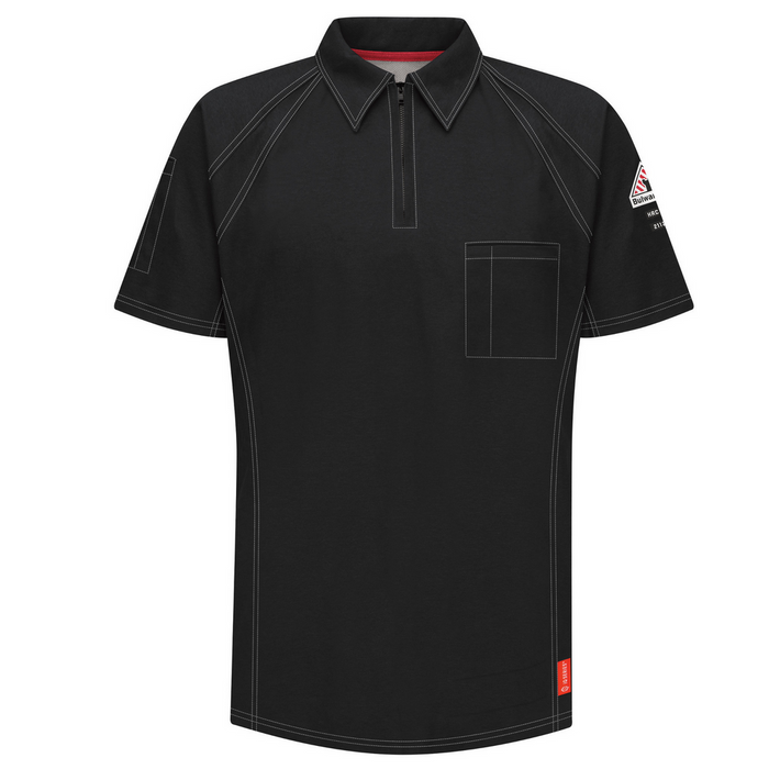 IQ SERIES COMFORT KNIT FR SHORT SLEEVE POLO - BK-Black | Bulwark QT10