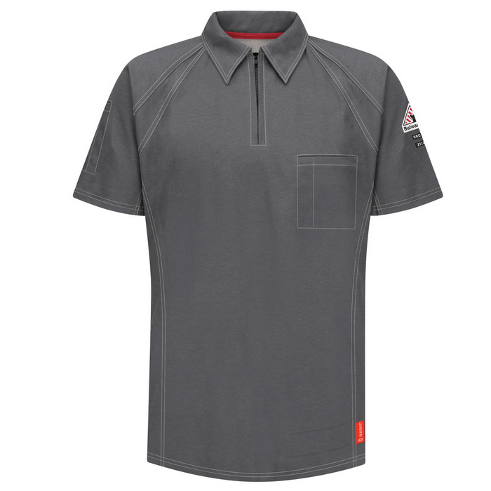 IQ SERIES COMFORT KNIT FR SHORT SLEEVE POLO - CH-Charcoal | Bulwark QT10