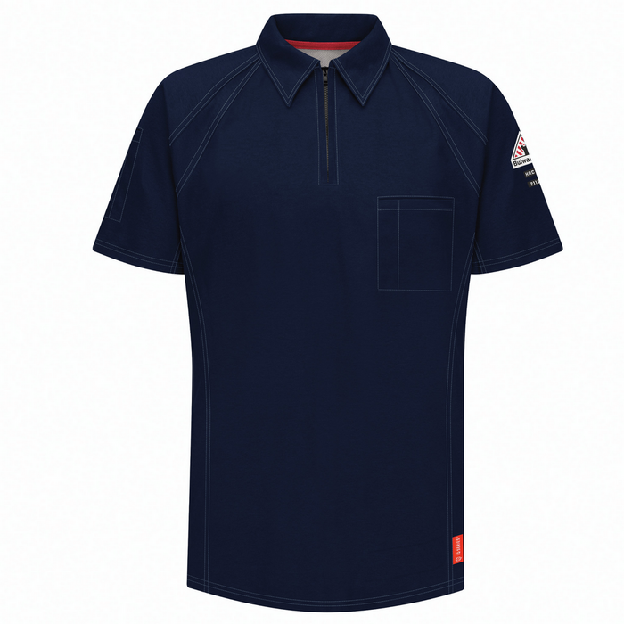 IQ SERIES COMFORT KNIT FR SHORT SLEEVE POLO - DB-Dark Blue | Bulwark QT10