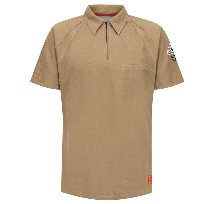 IQ SERIES COMFORT KNIT FR SHORT SLEEVE POLO - KH-Khaki | Bulwark QT10