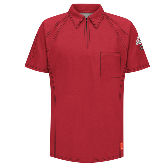 IQ SERIES COMFORT KNIT FR SHORT SLEEVE POLO - RD-Red | Bulwark QT10