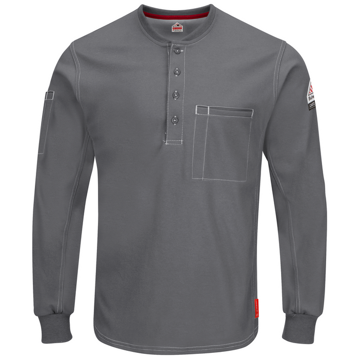 IQ SERIES COMFORT PLUS KNIT FR HENLEY - CH-Charcoal | Bulwark QT40