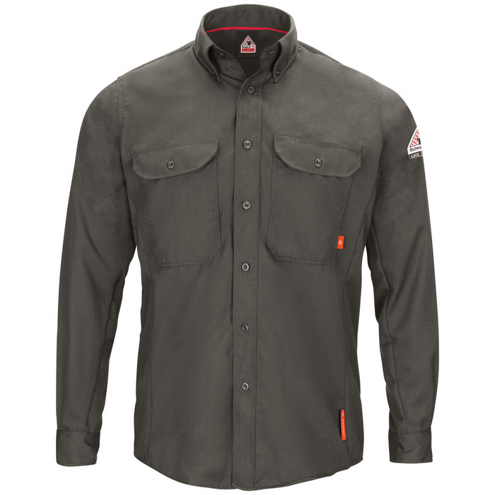 IQ SERIES FR LIGHTWEIGHT COMFORT WOVEN LONG SLEEVE SHIRT - DG-Dark Grey | Bulwark QS50