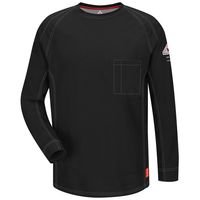 IQ SERIES FR LONG SLEEVE COMFORT KNIT T-SHIRT - BK-Black | Bulwark QT32