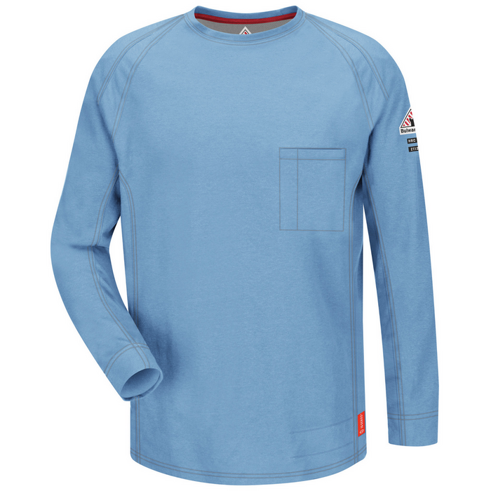 IQ SERIES FR LONG SLEEVE COMFORT KNIT T-SHIRT - BL-Blue | Bulwark QT32