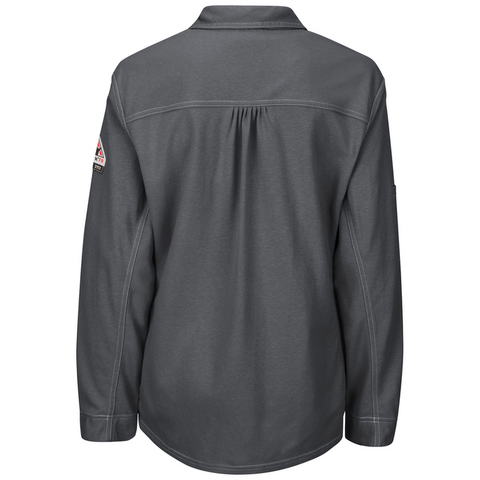 IQ SERIES LONG SLEEVE FR POLO - CH-Charcoal | Bulwark QT15