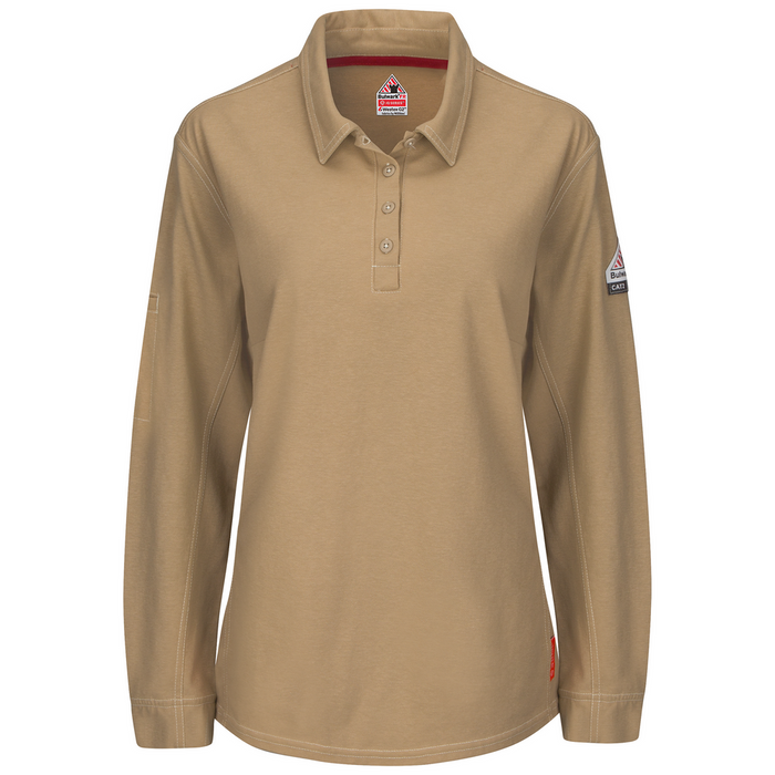 IQ SERIES LONG SLEEVE FR POLO - KH-Khaki | Bulwark QT15