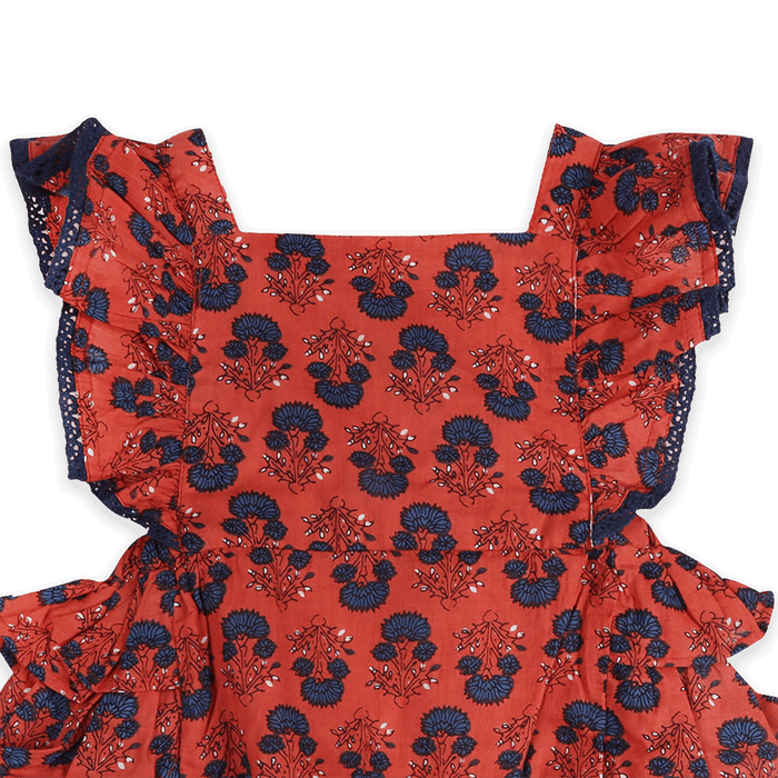 Isadora Jaipur Floral Baby Romper & Headband Set (Organic Cotton) - Detail