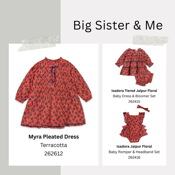 Matching Floral Baby Outfits in Organic Cotton by Viverano