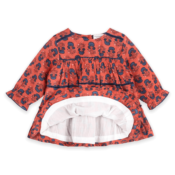 Isadora Tiered Jaipur Floral Baby Dress & Bloomer Set (Organic Cotton) - Voile Lining